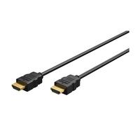 goobay essential - High Speed - câble HDMI avec Ethernet - HDMI mâle pour HDMI mâle - 1 m - blindé - noir - eARC, Canal de retour audio (ARC), débit de transfert de données jusqu'à 18 Gbps, prise en c