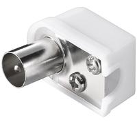 Goobay Fiche coudée coaxiale avec fixation par vis, slim - Fiche d'adaptation en plastique