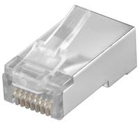 Goobay Fiche modulaire blindée 8P8C RJ45 CAT5 grise pour câble rond bulk