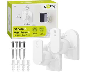 goobay Fixation Murale Enceinte Universelle Jusqu'à 3,5 kg Lot de 2 Inclinable & Orientable Acier Blanc - Basic - 49394