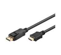 Goobay Câble adaptateur 64836 DisplayPort vers HDMI 1.4 – 4K@30 Hz, plaqué or, 2 m