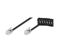 Goobay Câble pour combiné téléphonique 50270 - spiralé/plat, prises RJ10 (4P4C) - Noir 2 m