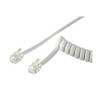 Goobay Câble téléphonique spirale 68601 RJ10 (4P4C) 4 m blanc