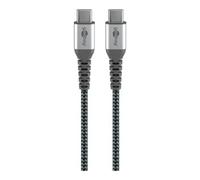 Goobay Câble USB-C 49302 – 10 Gbit/s, textile extra robuste, connecteurs métalliques – 1 m (gris)