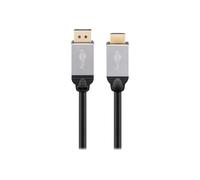 goobay - High Speed - câble adaptateur - DisplayPort mâle pour HDMI mâle - 1 m - double blindage - rond, support 4K