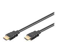 Goobay 51819 Câble HDMI à haute vitesse avec Ethernet : 4K, Ultra-HD, Full HD, 3D, connecteur doré, noir 1,5 m