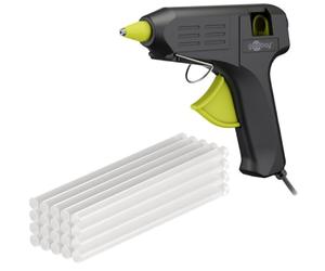 goobay Hot Glue Gun 40W incl. 20 bâtons de colle-pour bâtons de 11mm, câble de 1m, temps de chauffe rapide 2-3 min, réparations ou bricolage, polyvalent pour la céramique, le bois, le métal, le cuir