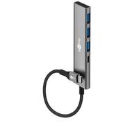 goobay Hub USB 3.2 avec 4 Ports 5Gbps Adaptateur multiport Haute Vitesse, boîtier Aluminium, Compatible avec iPhone, Android, SSD, Windows/macOS/Linux, 76562