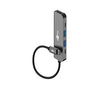goobay Hub USB-C™ Slim avec HDMI, ™ Adaptateur 5 Ports avec Alimentation de 100 W, Adaptateur multiport avec USB 3.0 5 Gbit/s, pour Ordinateur Portable, Tablette etc./ Windows, macOS, Android, 78967