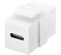 goobay Keystone Module USB-C femelle - USB-C femelle, USB 3.2 Gen 2 (10 Gbit/s), blanc
