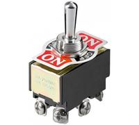 Goobay Kippschalter Miniatur, 2x EIN ? AUS ? EIN, 6 Pins mit Schraubanschlüssen ideal für den Bereich DI, Bouton + interrupteur, Argent, Blanc, Noir, Rouge