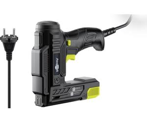 goobay Kit agrafeuse électrique 2en1 avec fil 2 m / 70 W-peut être équipée d'agrafes ou de clous-environ 20 agrafes par minute-pour les travaux de rembourrage, de menuiserie ou de rénovation-77820