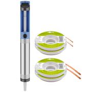 Goobay Kit de fer à souder - Pompe à dessouder LSP 100 LC avec tresse à dessouder de 2 mm, bobine de 1,5 m - Idéal pour les applications de fer à souder