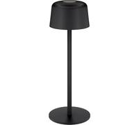 goobay lampe de table LED sans fil 25 cm, 3 niveaux de luminosité, contrôle tactile, 150 lm, 3000 K, blanc chaud, IP44, boîtier métallique, y compris câble de charge USB-C - noir, 77675