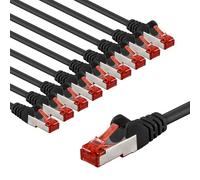 goobay Lot de 10 câbles réseau Cat 6 blindés S/FTP/CU Câble Ethernet PiMF LSZH/Cat 6 10 Gbit/s 10 x 2 m 65979 Noir