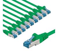 goobay Lot de 10 câbles réseau CAT 6A - Câble patch blindé S/FTP/CU - Câble Ethernet PiMF LSZH/Cat 6a - 10 Gbits - Vert - 10 x 2 m 66061