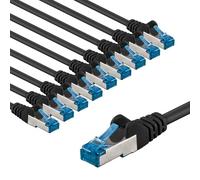 goobay Lot de 10 câbles réseau CAT 6A - Câble patch blindé S/FTP/CU - Câble Ethernet PiMF LSZH/Cat 6a - 10 Gbits - Noir - 10 x 1 m 66044