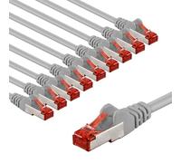goobay Lot de 10 câbles réseau CAT6 blindés S/FTP/CU - Câble Ethernet PiMF LSZH/Cat 6 avec 10 Gbits Gris 10 x 3 m 65996