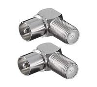GOOBAY Lot de 2 Adaptateurs d'antenne Coudé F-jack> coaxial (IEC 9,5 mm)