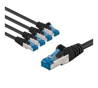 goobay Lot de 5 câbles réseau CAT 6A blindés S/FTP/CU Ethernet PiMF, LSZH/Cat 6a 10 Gbits Noir 5 x 3 m 66042