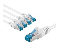 goobay Lot de 5 câbles réseau CAT 6A - Câble patch blindé S/FTP/CU - Câble Ethernet PiMF LSZH/Cat 6a - 10 Gbits - Blanc - 5 x 2 m 66049