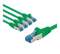 goobay Lot de 5 câbles réseau CAT 6A - Câble patch blindé S/FTP/CU - Câble Ethernet PiMF LSZH/Cat 6a - 10 Gbits - Vert - 5 x 3 m 66058