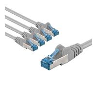 goobay Lot de 5 câbles réseau CAT 6A - Câble patch blindé S/FTP/CU - Câble Ethernet PiMF LSZH/Cat 6a - Avec 10 Gbits - Gris - 5 x 3 m 66019