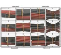 goobay Lot de 560 gaines thermorétractables, 2 couleurs, 12 tailles, 2:1 pour isolation de câbles et réparation de câbles, assortiment de gaines thermorétractables avec boîte pour isolation électrique