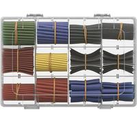 goobay Lot de 560 gaines thermorétractables, 5 couleurs, 12 tailles, 2:1 pour isolation de câbles et réparation de câbles, assortiment de gaines thermorétractables avec boîte pour isolation électrique
