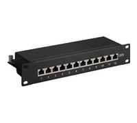 Goobay 93793 Pannello Patch 25.4cm a 12 Porte, CAT 6, Noir