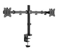 goobay 58529 Support pour 2 moniteurs Entre 17" et 32" (43-81cm) / Support de Moniteur réglable en Hauteur inclinable & pivotant pour Montage sur Table/VESA 75 x 75 & 100 x 100 jusqu'à 8 kg