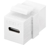 Goobay Module Keystone Connecteur USB-C¿, USB 3.2 Gen 2 (10 Gbit/s), blanc