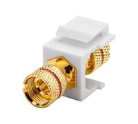 GOOBAY 79484 - Fiche banane module Keystone, plaquée or, anneau de couleur roug