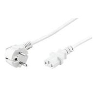 Goobay 95140 Câble de raccordement pour appareils froids - fiche à contact de protection (type F, CEE 7/7) > prise d'appareil C13 (raccordement pour appareils froids), 2m blanc