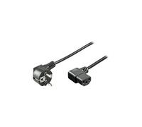 goobay NK 102 S-500 - Câble d'alimentation - power IEC 60320 C13 pour power CEE 7/7 (M) - CA 250 V - 5 m - connecteur à 90 °, connecteur coudé - noir
