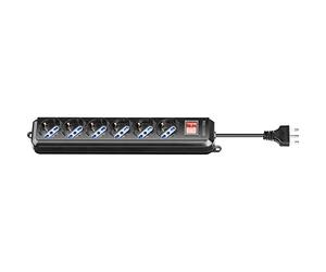 Goobay Prise multiple 6 prises avec interrupteur éclairé noire 10252