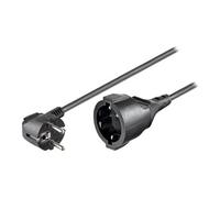 goobay - Rallonge de câble d'alimentation - power CEE 7/7 (M) incliné pour CEE 7/4 (F) - CA 250 V - 10 A - 5 m - noir
