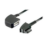 goobay - Rallonge de câble de téléphone - TAE-F (F) pour TAE-F (M) - 10 m - noir