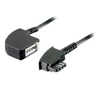 goobay - Rallonge de câble de téléphone - TAE-F (F) pour TAE-F (P) - 6 m - noir