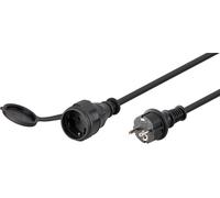 goobay - Câble d'alimentation - CEE 7/4 (R) bouchon de protection pour CEE 7/4 (P) - 230 V - 16 A - 25 m - noir