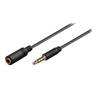goobay Rallonge pour casque micro mini jack 4 pôles (M) pour mini jack 4 pôles (F) 1.5 m blindé noir rond