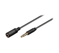 goobay Rallonge pour casque micro mini jack 4 pôles (M) pour mini jack 4 pôles (F) 50 cm blindé noir rond