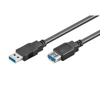 Goobay 93999 Câble de Rallonge SuperSpeed USB 3.0, Noir, 3m Longueur