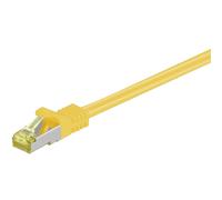 Goobay 91584 RJ45 Câble de Liaison, S/FTP (PiMF), avec CAT 7 Câble en Vrac, Jaune, 1m Longueur