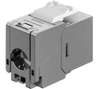 goobay RJ45 Keystone Module Cat 6A STP - Slim & Short Design, assemblage sans outils, 10 Gbit/s, PoE+, blindé, extra court (29 mm), idéal pour panneau de brassage et prise réseau 77942