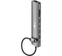 goobay Station USB-C Slim Hub 8 en 1 d’Accueil mit USB-C, 5 Gbit/s, HDMI 4K 30 Hz, RJ45-100 Mbit/s, 2X USB-A, SD- und MicroSD-Kartenleser - 79148