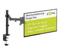 Goobay Support d'écran Single Flex 17-32 pouces VESA jusqu'à 8 kg Ergonomique Noir 58528