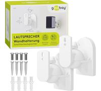 goobay Support mural pour haut-parleur I Support universel pour haut-parleur (3,5 kg) I Réglage de l'inclinaison à 20° et 70° I Installation facile I Alignement sans outil I Blanc 78762 (blanc)
