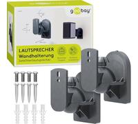 goobay Support mural pour haut-parleur I Support universel pour haut-parleur (3,5 kg) I Réglage d'inclinaison à 20° et rotation 70° I Installation facile I Alignement sans outil I Blanc 78762 (noir)