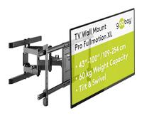 goobay Support TV mural articulé Fullmotion XL - Écrans plats 43 à 100 pouces - Orientable et inclinable - Charge maximale 60 kg - VESA universel - Noir